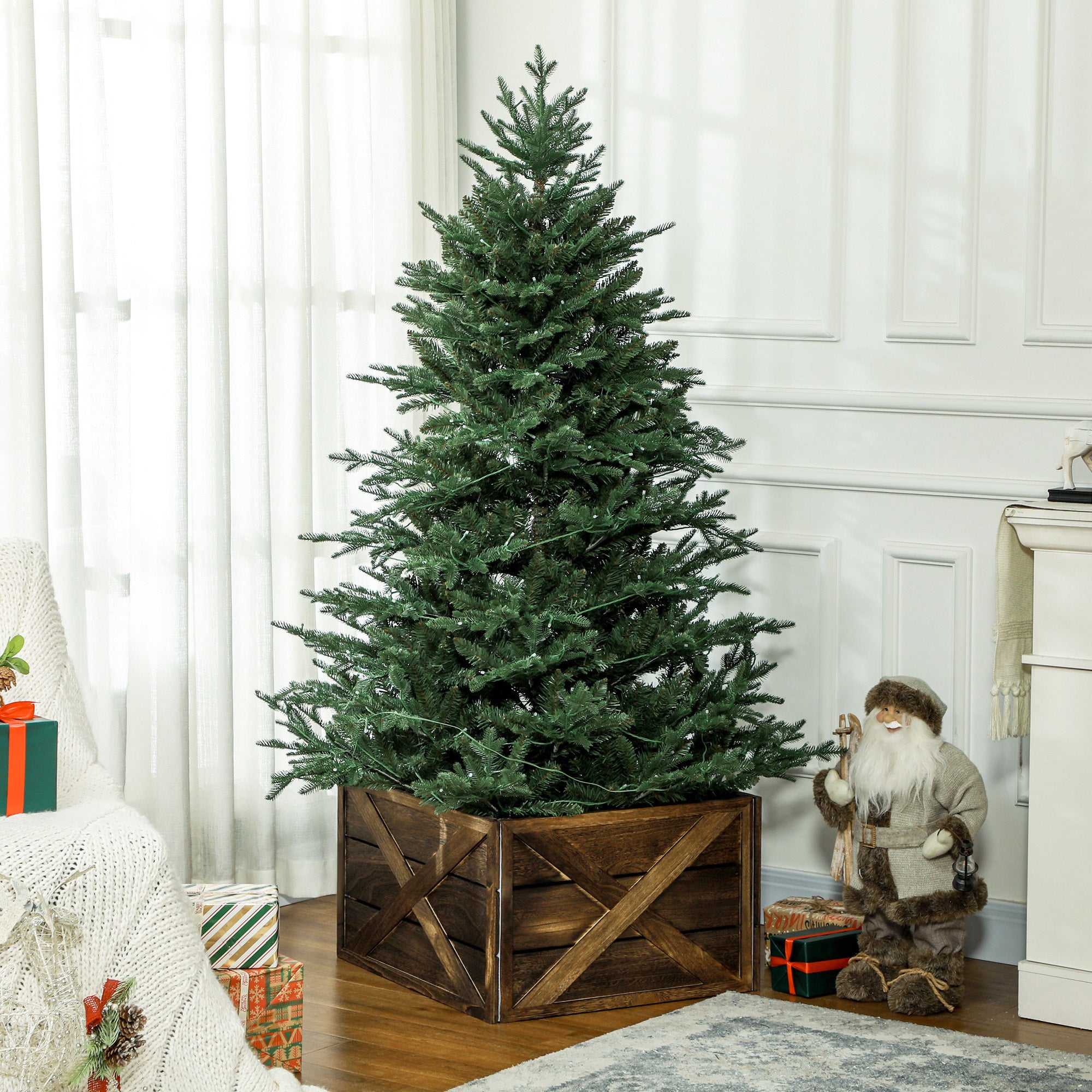 Wooden Christmas Tree Collar Box