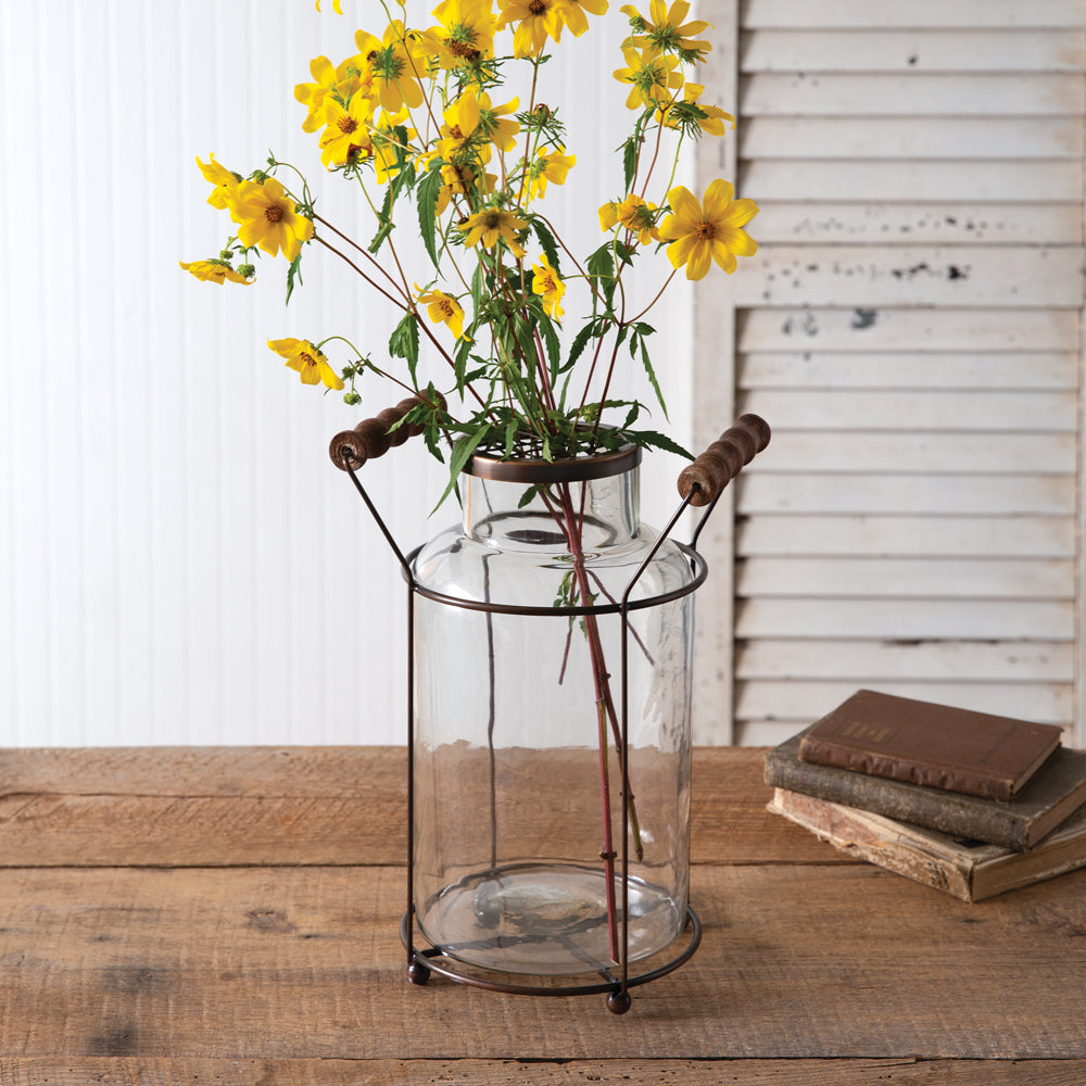 Milk Can Flower Frog Vase - Mulberry Home Store