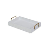 White and Gold Handcrafted Wooden Serving Tray - Mulberry Home Store