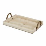 Natural Wooden Tray With Rope Handles - Mulberry Home Store