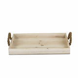 Natural Wooden Tray With Rope Handles - Mulberry Home Store