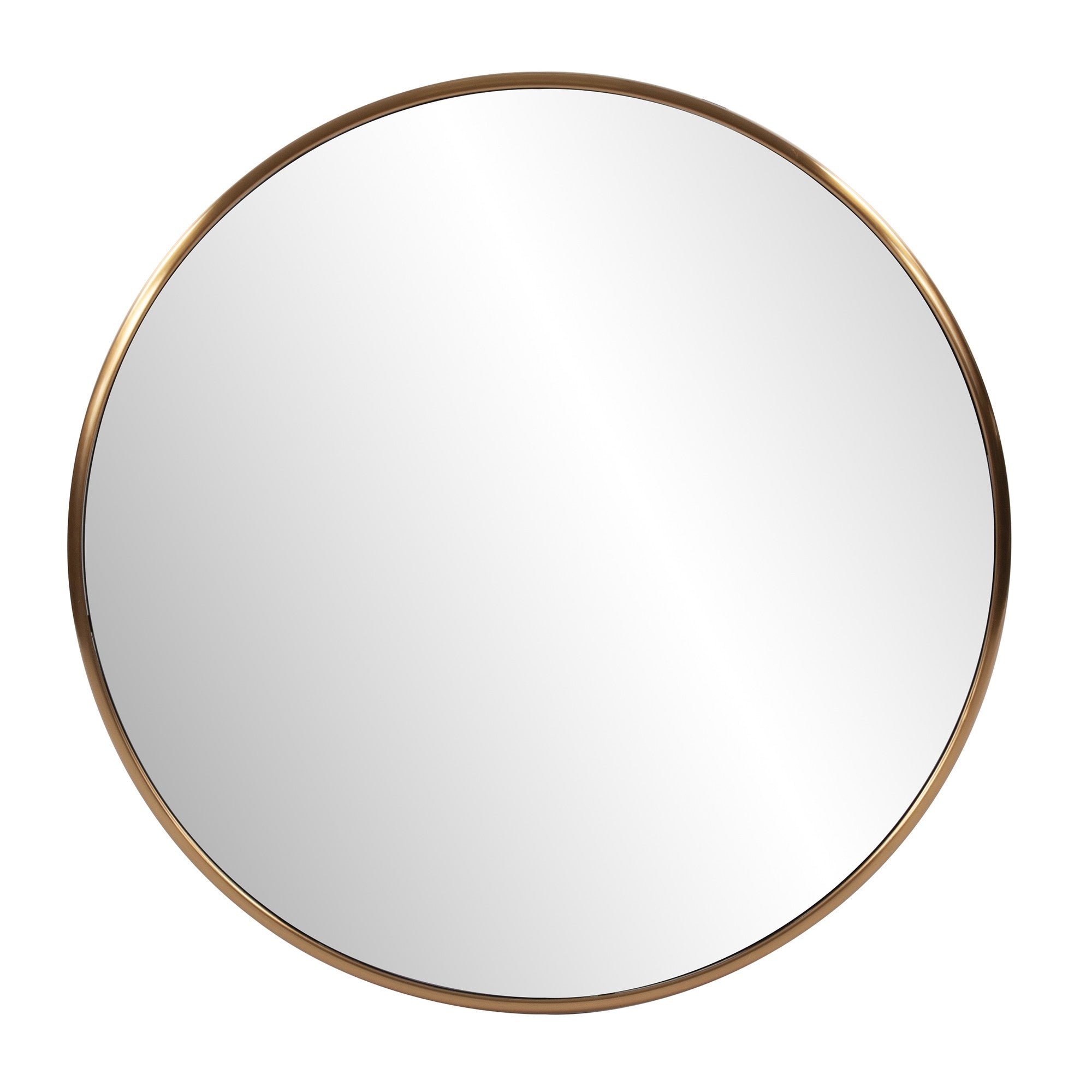 32" Antiqued Brushed Brass Round Wall Mirror - Mulberry Home Store