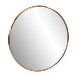 32" Antiqued Brushed Brass Round Wall Mirror - Mulberry Home Store