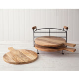 Set Of Three Cutting Boards with Metal Stand - Mulberry Home Store