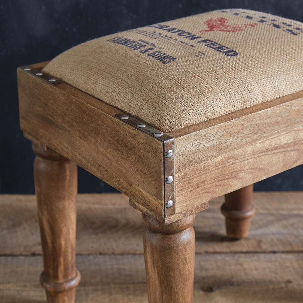 Grain Sack Footstool - Mulberry Home Store