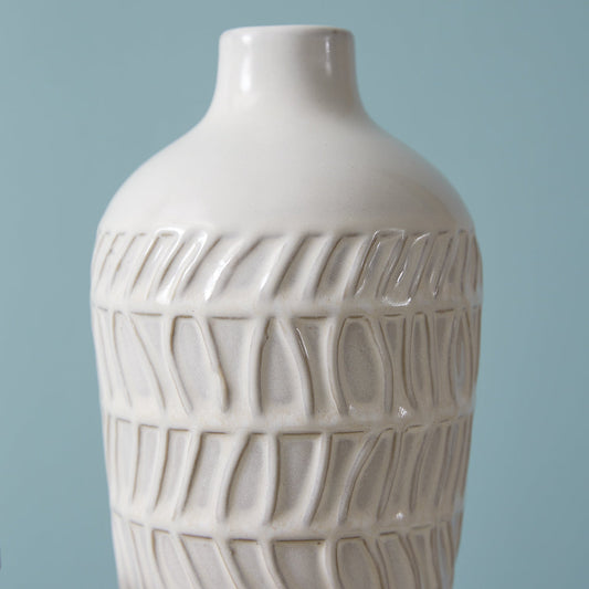 Stoneware Patterned Vase - Mulberry Home Store