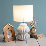 Scalloped Resin Tabletop Lamp - Mulberry Home Store