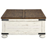 Two Tone Cocktail Table with Lift Top Storage - Mulberry Home Store