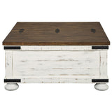 Two Tone Cocktail Table with Lift Top Storage - Mulberry Home Store