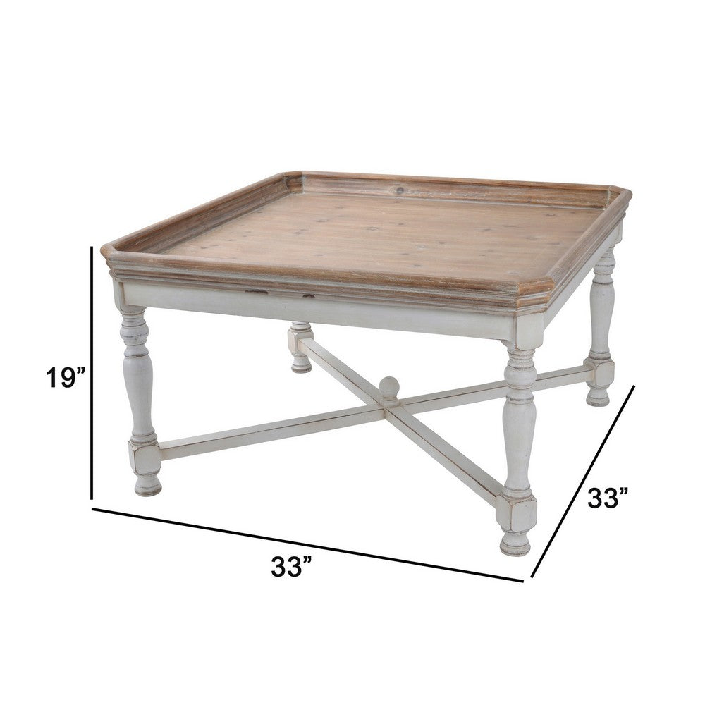 Rustic Fir Wood Tray Top Coffee Table - Mulberry Home Store