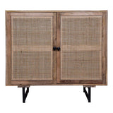 Handcrafted Accent Cabinet With 2 Mesh Rattan Doors - Mulberry Home Store