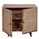 Handcrafted Accent Cabinet With 2 Mesh Rattan Doors - Mulberry Home Store