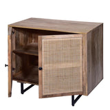 Handcrafted Accent Cabinet With 2 Mesh Rattan Doors - Mulberry Home Store