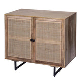 Handcrafted Accent Cabinet With 2 Mesh Rattan Doors - Mulberry Home Store