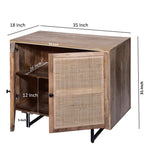 Handcrafted Accent Cabinet With 2 Mesh Rattan Doors - Mulberry Home Store