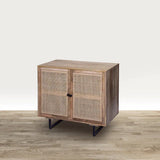 Handcrafted Accent Cabinet With 2 Mesh Rattan Doors - Mulberry Home Store