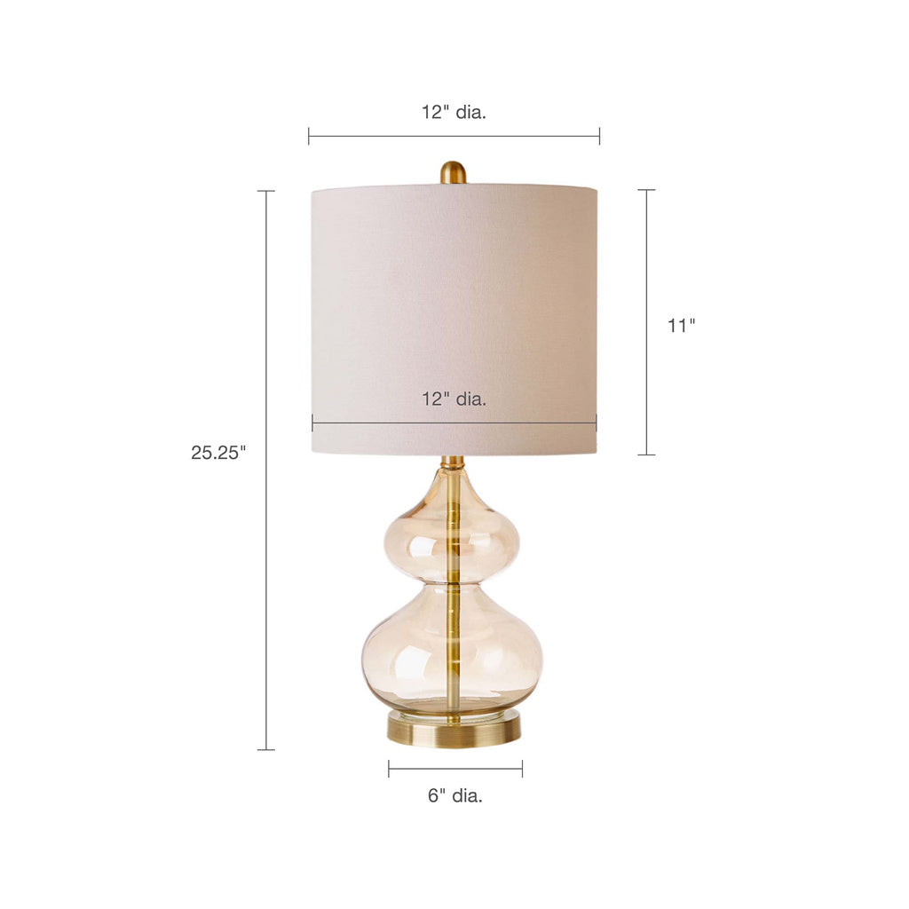 Ellipse Curved Glass Table Lamp in Gold - Set of 2 - Mulberry Home Store