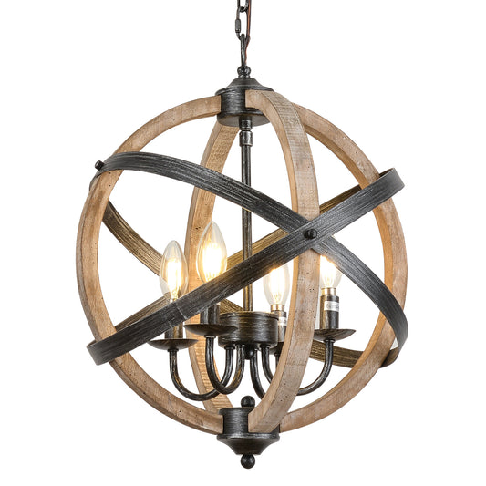 4-Light Adjustable Farmhouse Chandelier - Mulberry Home Store