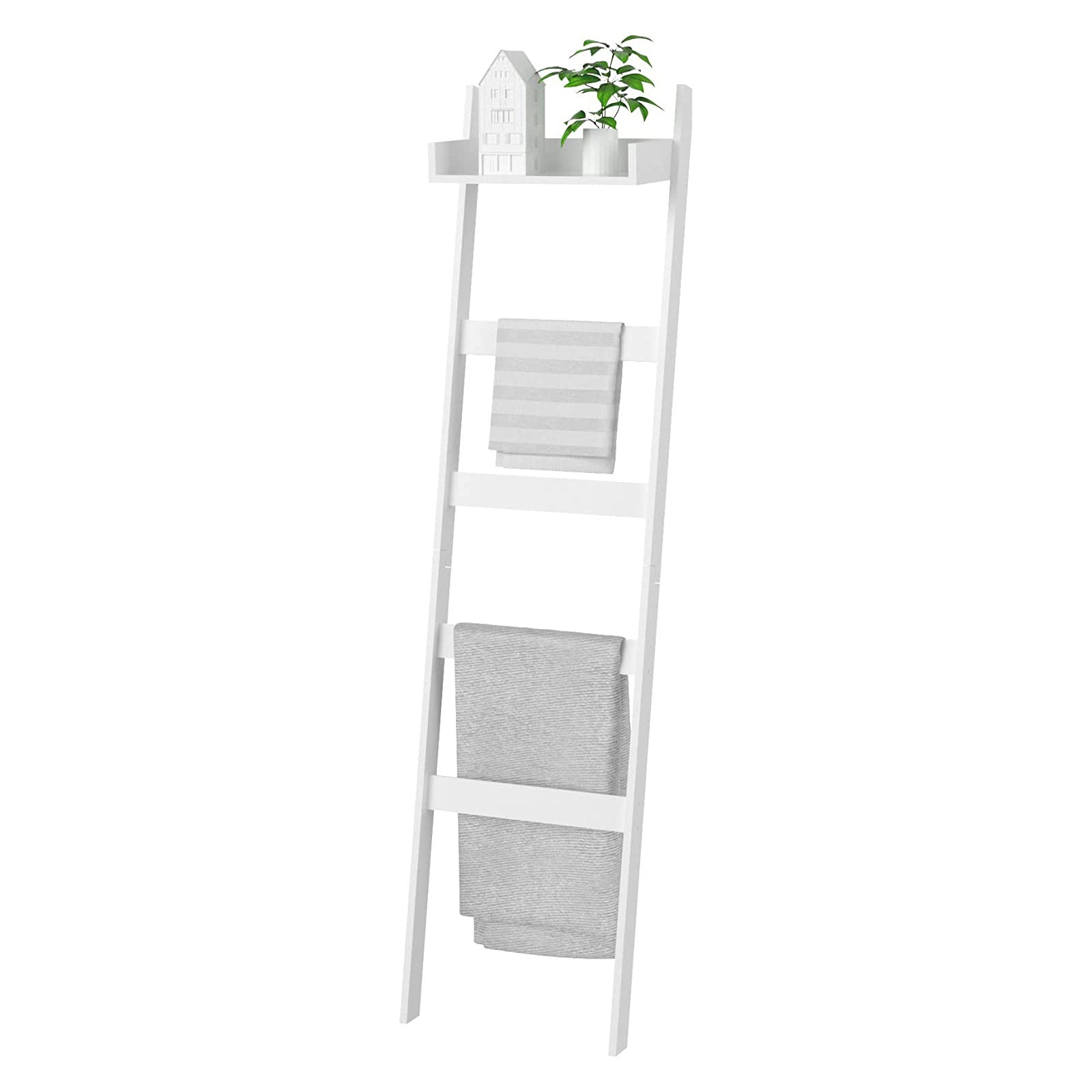 5 Tier Bamboo Blanket Ladder With Shelf - Mulberry Home Store