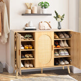 3 Door Rattan Shoe Storage Cabinet - Mulberry Home Store