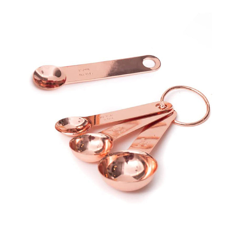 Wooden Handle Copper Measuring Spoons - Mulberry Home Store