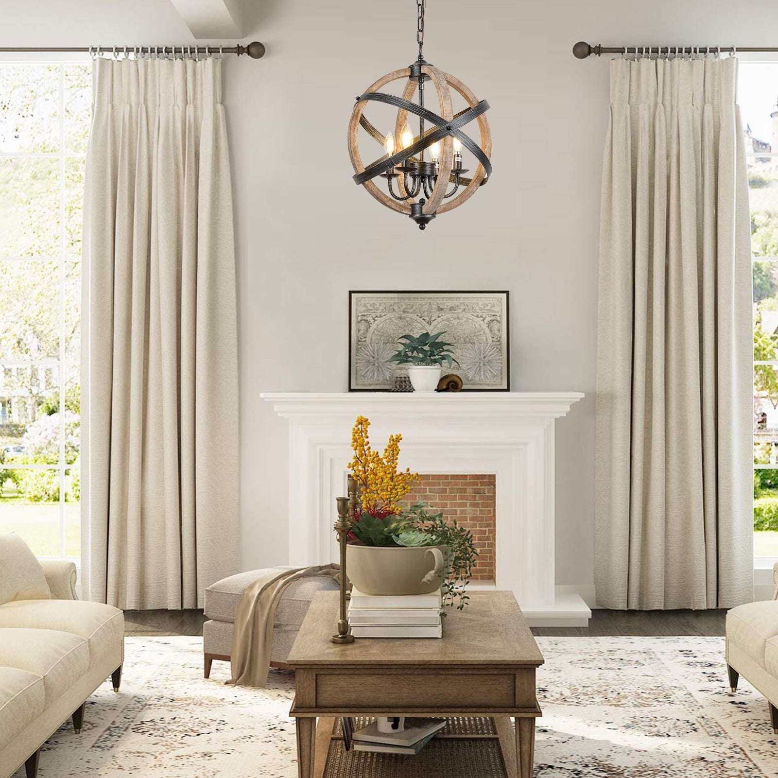 4-Light Adjustable Farmhouse Chandelier - Mulberry Home Store