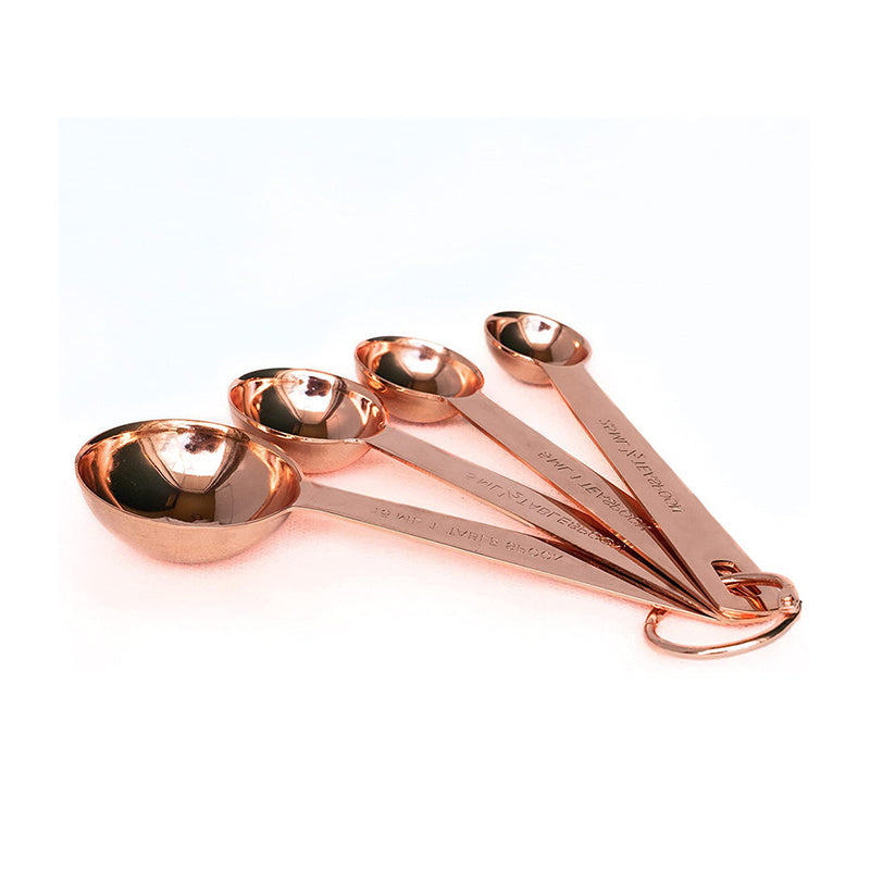 Wooden Handle Copper Measuring Spoons - Mulberry Home Store