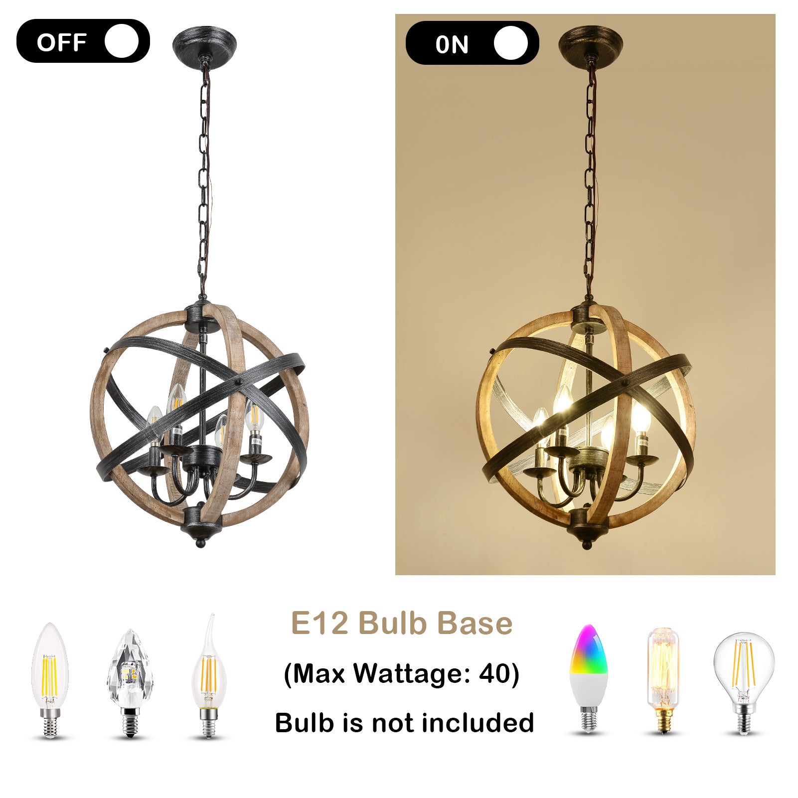 4-Light Adjustable Farmhouse Chandelier - Mulberry Home Store