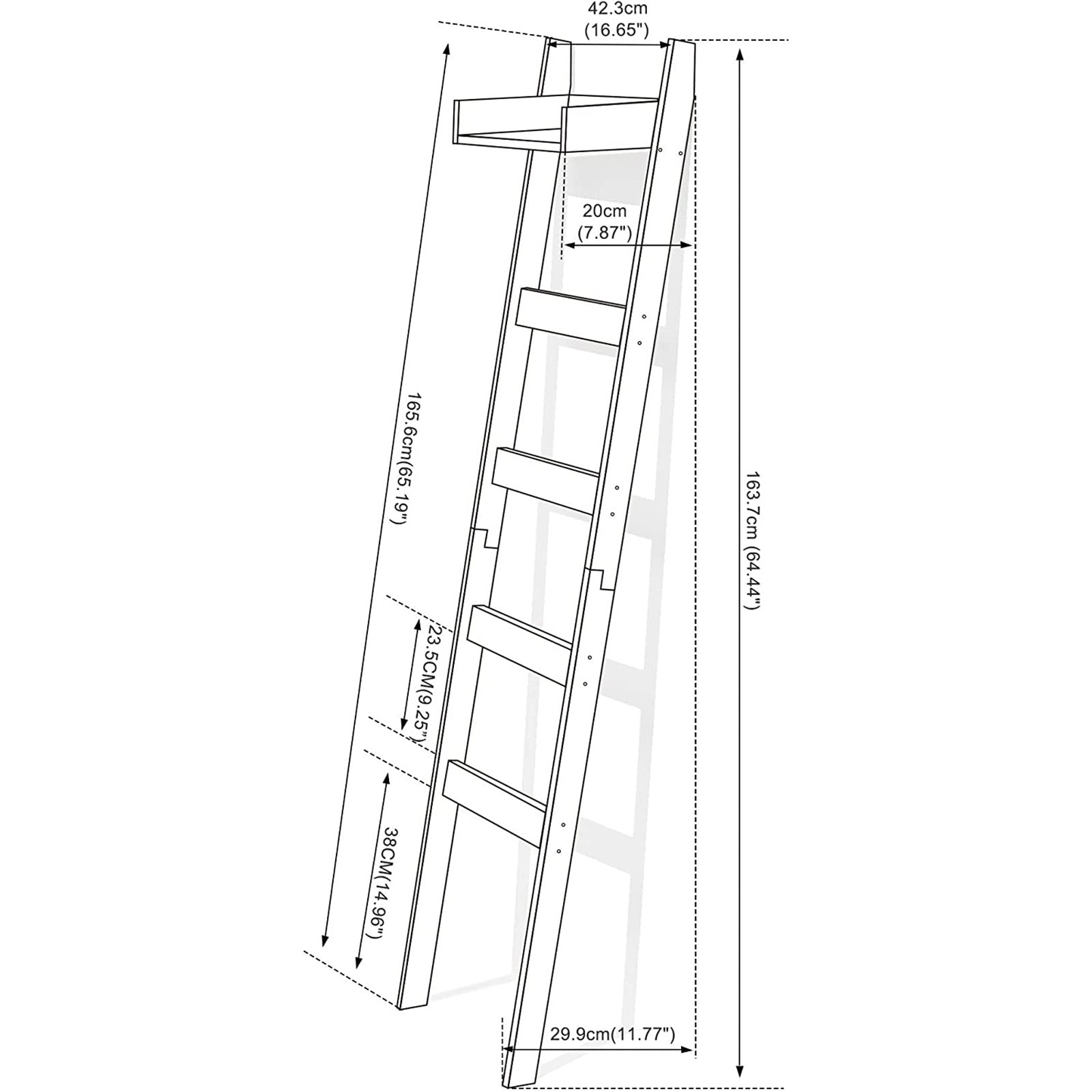 5 Tier Bamboo Blanket Ladder With Shelf - Mulberry Home Store