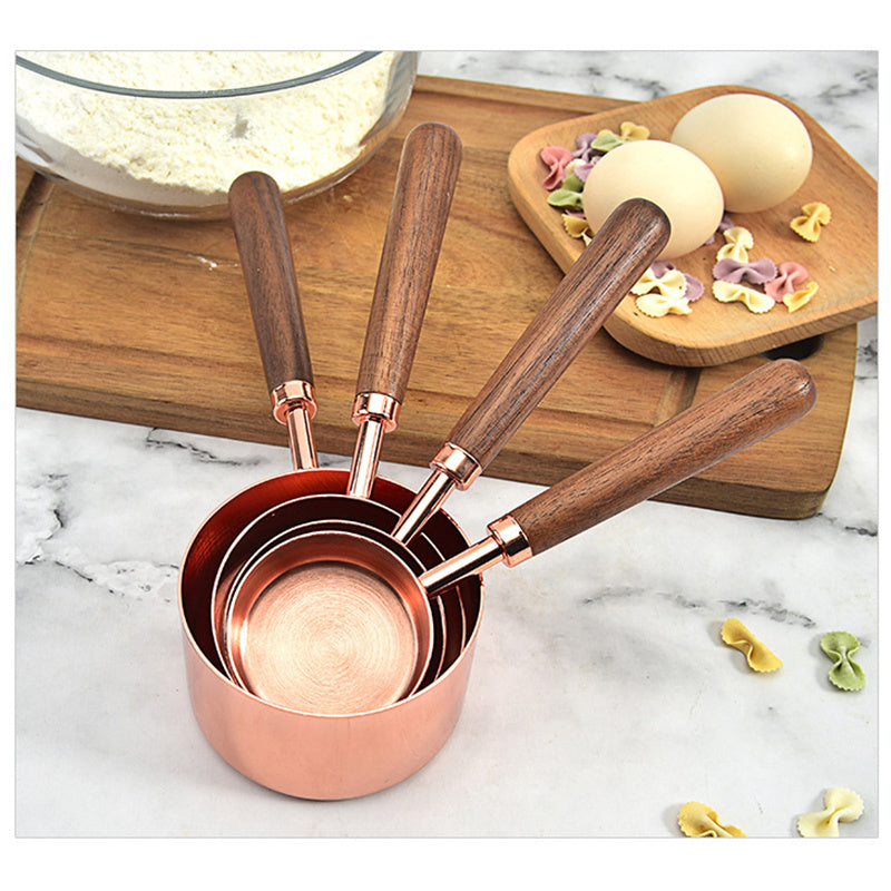 Wooden Handle Copper Measuring Spoons - Mulberry Home Store