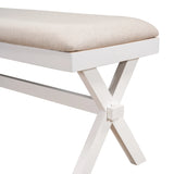 Rustic Wood Upholstered Bench - Mulberry Home Store