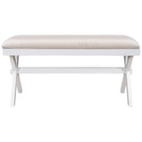 Rustic Wood Upholstered Bench - Mulberry Home Store