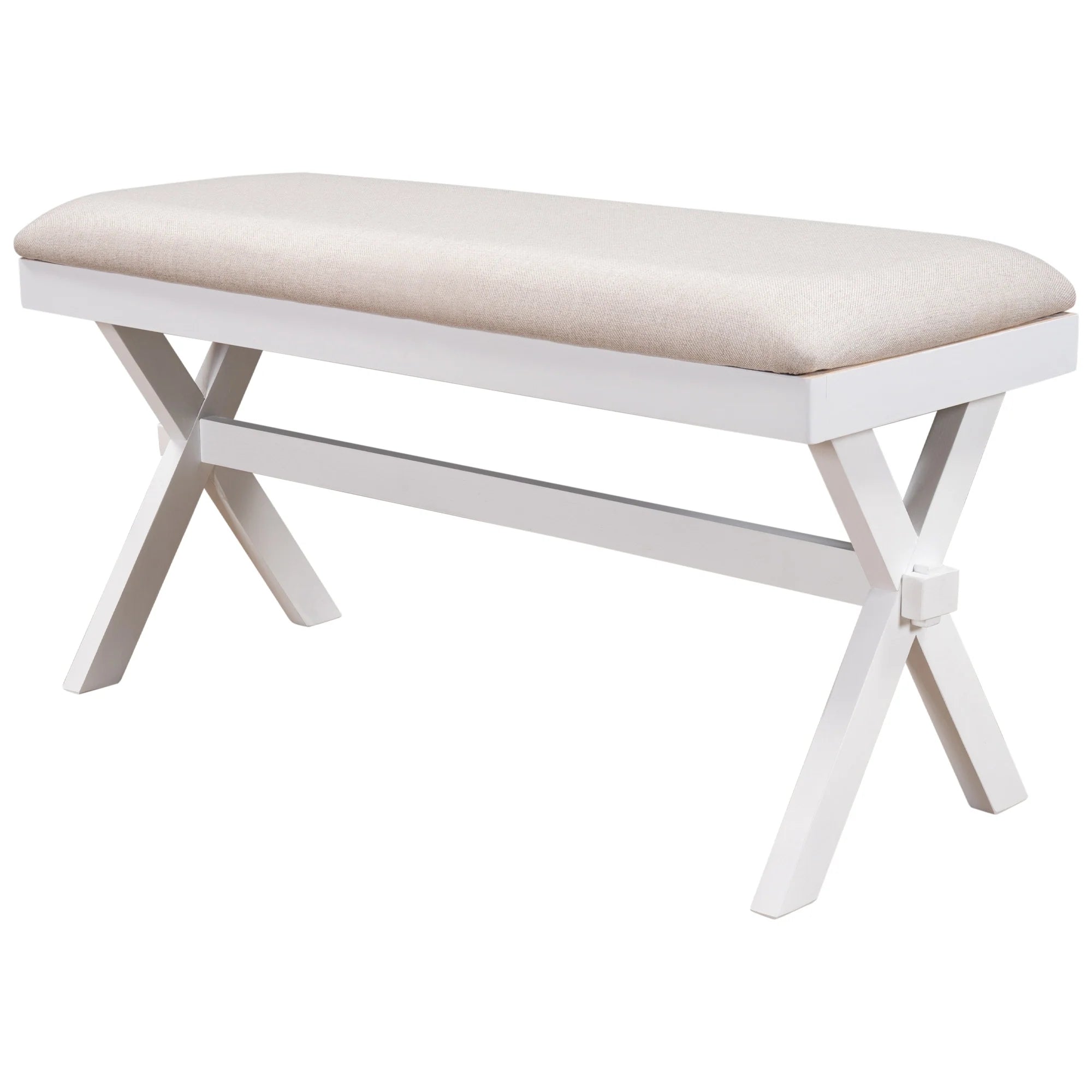 Rustic Wood Upholstered Bench - Mulberry Home Store